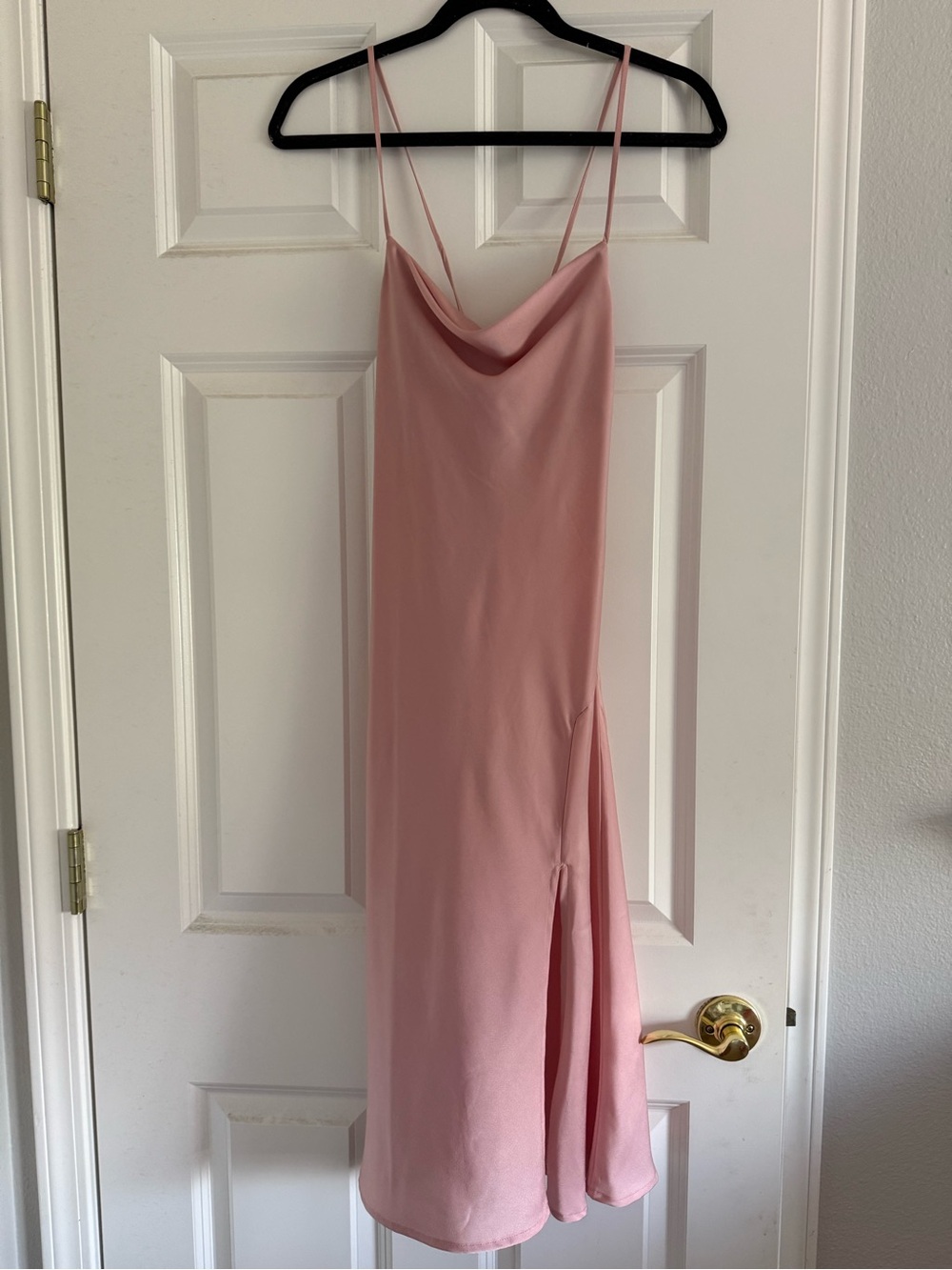Altar'd State Dusty Rose Cowl Neck Midi Slip Dress